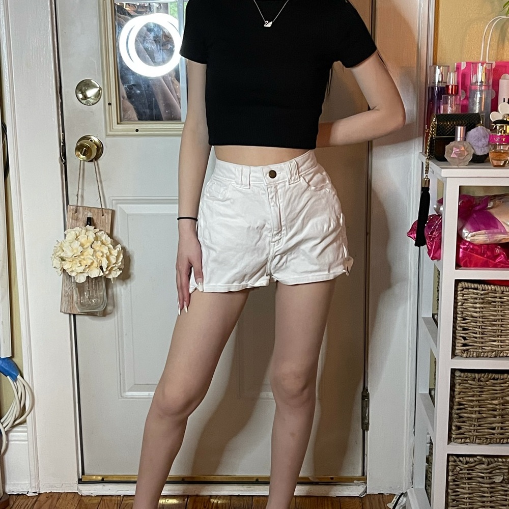 White American Apparel Denim Shorts